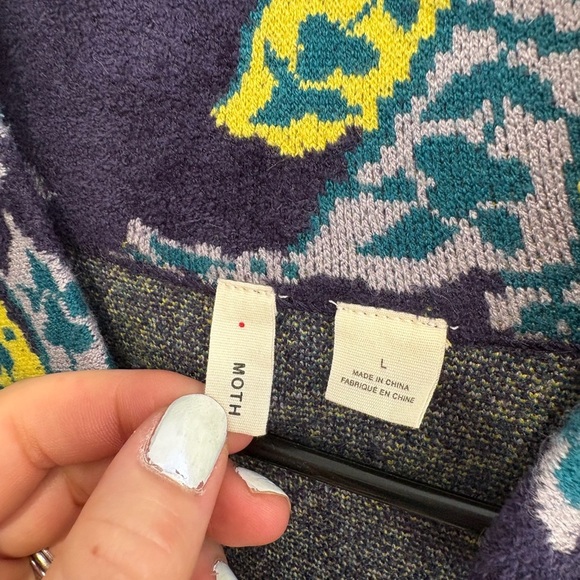 LIKE NEW- ANTHROPOLOGIE - MOTH- Printed Chenille Jacket - Picture 4 of 7